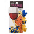 Pom-charms  Wine Glass Charms - Royal Blue/Yellow Gold